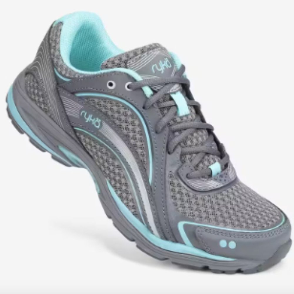Ryka Women's Gray and Light Blue Athletic Sneakers